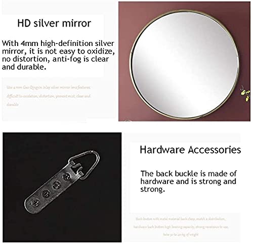 Makeup Mirror Mirror, Bathroom, Wall-Mounted, Dressing Table ，Nordic Bathroom Bathroom Vanity Mirror Toilet Bathroom Mirror Wall Mount Mirror Stainless Steel Titanium Mirrors For Desk ( Size : 80Cm ) #TOP2