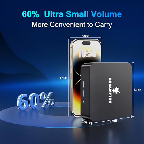 Image of DREAMFYRE Mini PC 12th N95 (Up to 3.4Ghz), 16GB DDR4 512GB SSD, Mini Computer with Type-C WiFi5, BT4.2, UHD 4K, Gigabit Ethernet Vesa, Home /Office /Business Micro Pc Small pc
