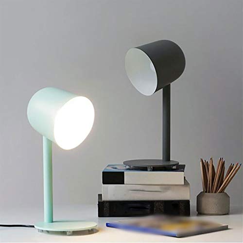 Tischlampe Wohnzimmer Schlafzimmer Studie Büro Moderne Metall Tischlampe Weiß Schwarz Tischlampe Eisen Nachts Leselampe (Color : Pink)