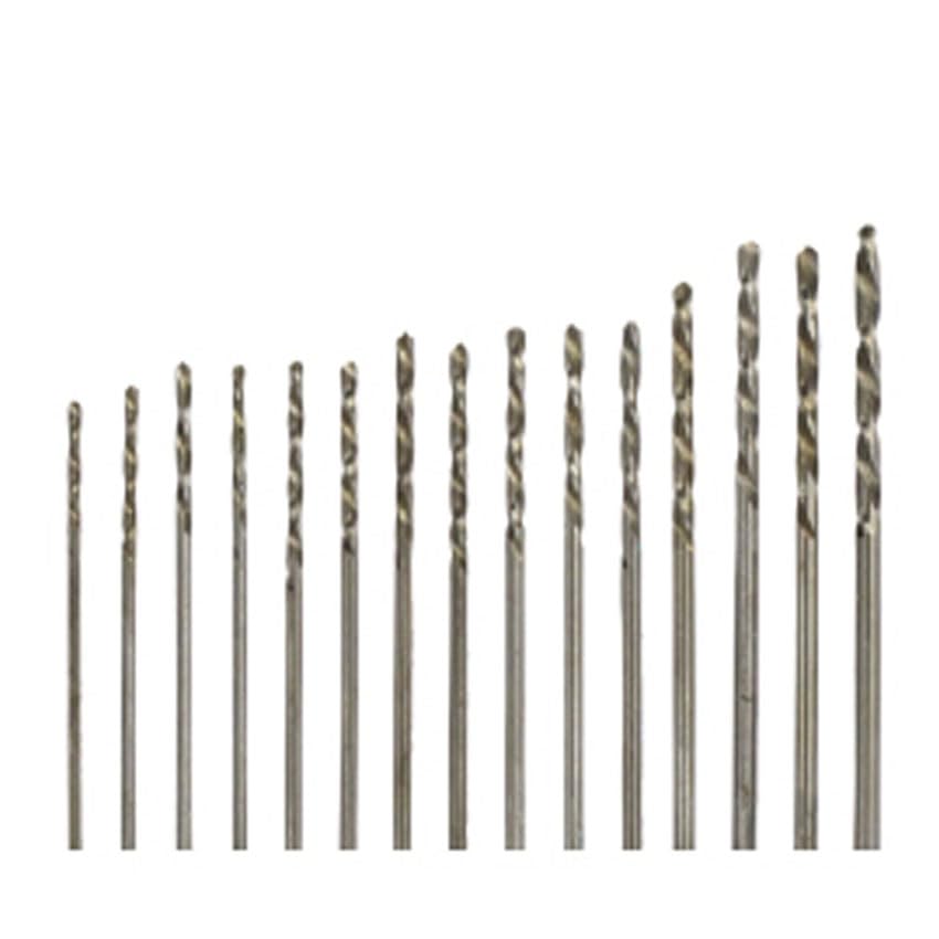 High Speed Steel Twist Drill Bit Set – 15-Piece Metric Micro HSS Drills (1.05–2.00 mm) with Storage Pouch for Jewelry, Metalsmith & Metalworking