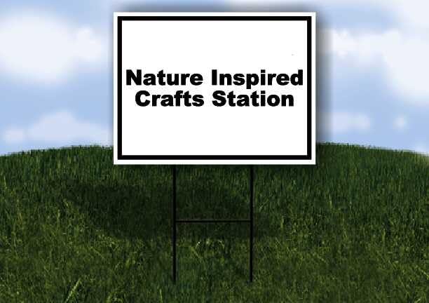 Nature Inspired Crafts Station Black White Frame 1 Single Sided 18x24 in Yard Road Sign w/stand