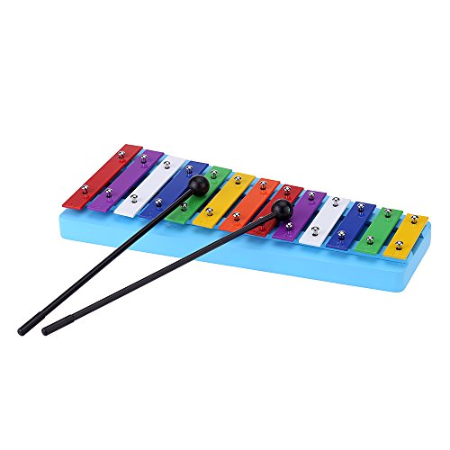 KKmoon 13 Bar Kid's Glockenspiel xilofone nota colorida de instrumento de percussão educacional bri