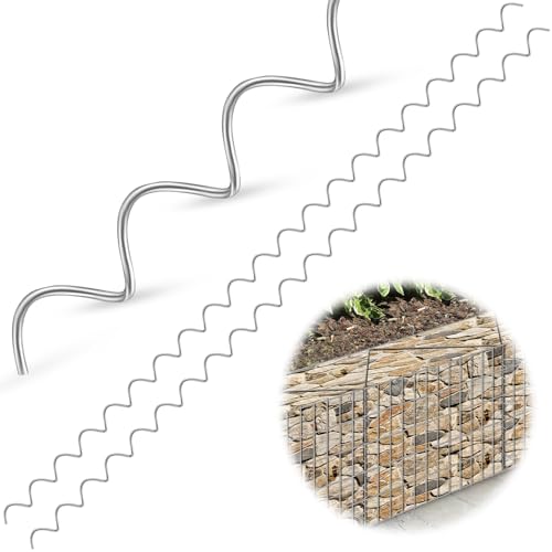 Yaocom 50 Pcs 36 x 2 Gabion Cages Spirals 9ga Galvanized Steel Gabion Spirals Wire for Gabion Cage Install and Connected Stone Gabion Basket Spirals for Garden Projects Quick and Easy Construction