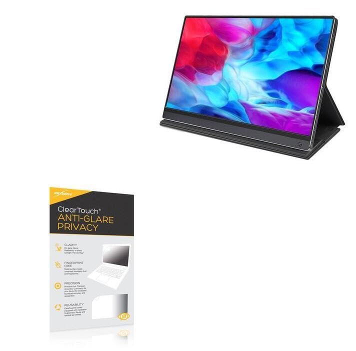BoxWave Screen Protector Compatible With UPERFECT Y Portable Monitor Freestanding Touchscreen (15.6 in) - ClearTouch Anti-Glare Privacy (2-Pack), Privacy Screen Protector Flexible Film Anti-Glare
