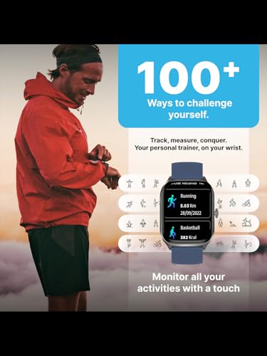 Image of TIMEX iConnect Calling Max 2.01 inch(5.1cm) Display with Functional Crown and BT Calling Smartwatch for Unisex - TWIXW1302T
