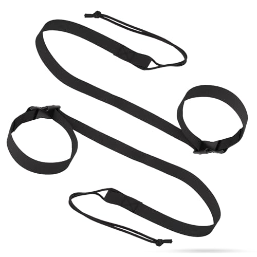 Set 6 Guinzagli Da Snowboard - 33 Cm, Nylon, Con Portachiavi, Per Fissare Scarponi (Nero) - Foto 7