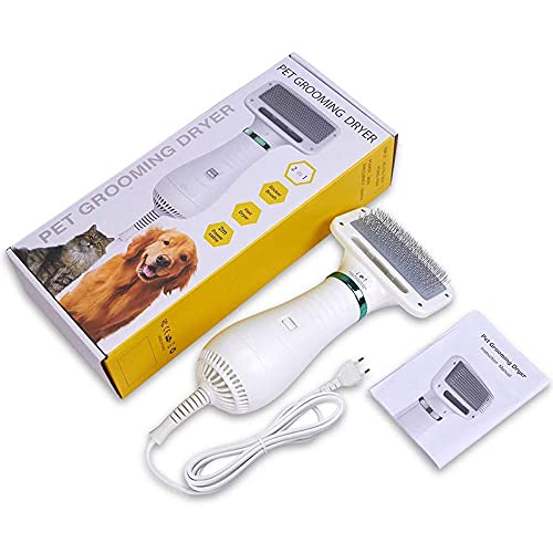 EERICH 2 in 1 Dog Hair Dryer Pet Dryer Professional Grooming Blower Dog Slicker Brush for Medium Pet Small Dog Cat