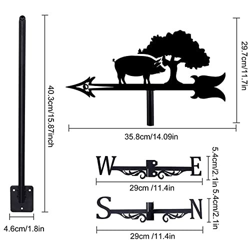 Indicateur de vent métal teckel girouette intérieur extérieur direction - 6