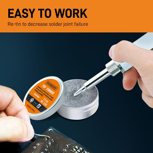 Image of TOWOT Medium Tip Tinner For Electronics Soldering, Iron Tip Cleaner and Re-Tinning Solution, Removes Oxidation, 20g