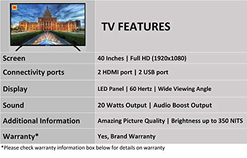 Image of Kodak 102 cm (40 Inches) Full HD LED TV 40FHDX900S (Black)