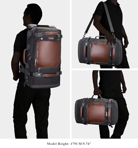 Image of WITZMAN Travel Backpack for Men Carry on Luggage Backpack Large Man Canvas Rucksack with Shoe Compartment