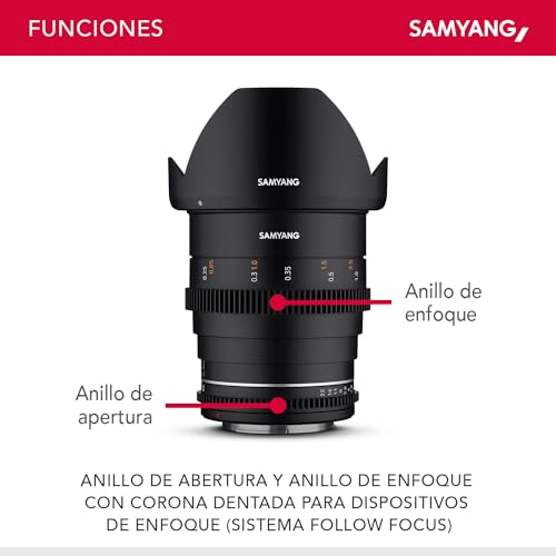 Ficha técnica Samyang SA1511 Lentes de Cámara Compatibles con 24MM T 1.5 MK2 Canon Negro - Fernando Cortés