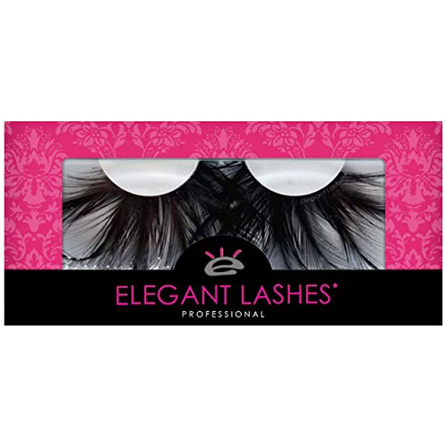Elegant Lashes F148 Premium Long Black Feather False Eyelashes Halloween Dance Rave Costume #TOP1
