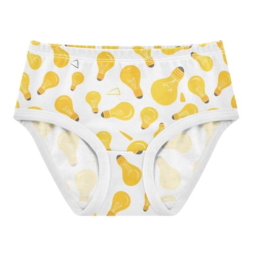 Wusikd Yellow Light Bulb Girls' Underwear Cotton Girls Briefs Soft Toddler Underwear 2T