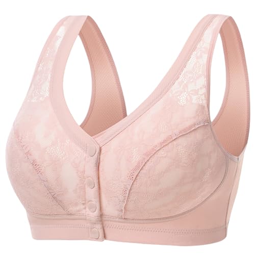 HongXINGDd Botón Apertura Frontal inalámbrico Sujetador Diario de algodón sin Costuras Pink 1 85B