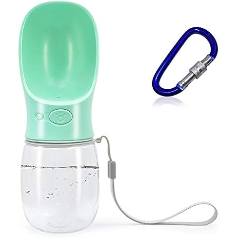 FineGood Dog Water Bottle, 12OZ Leak Proof Water Dispenser Dog Water Bottle with Hook for Walking Dog Travel Water Bottle Cover