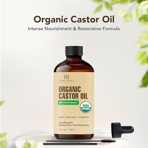 Botanic Hearth Rizinusöl 100% Rein Bio Haar- & Wimpernpflege 118 ml – Ansicht 2