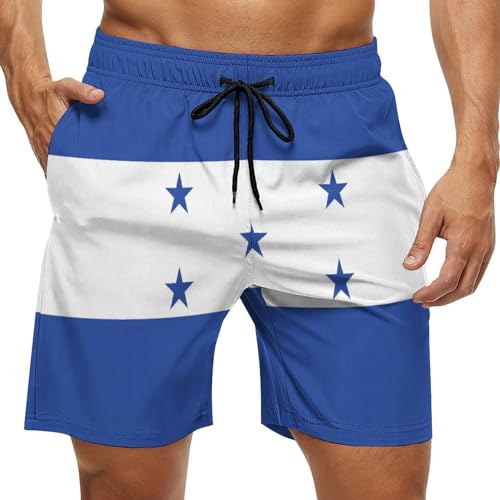 Ruhho Men's Casual Drawstring Shorts Honduras Flag, S, Style