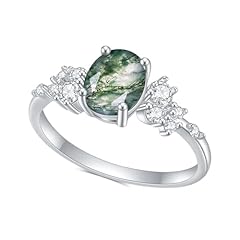 C-Silver Moss Agate Ring