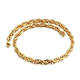 Beydodo Cadena para hombre 45-71 cm sin colgante, 5/6,5 mm, cadena de eslabones de acero inoxidable, oro, plata, negro, cadena de la amistad para hombres y jóvenes, 5MMx55CM, Acero inoxidable, Sin