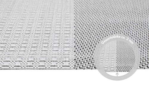 andiamo In- und Outdoorteppich Senja Designerteppich für die Terasse, Kästchen Design grau, 160 x 230 cm