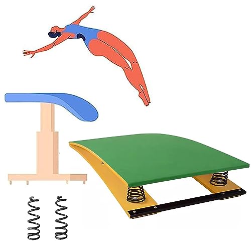 RUHEN Trampolín de Gimnasia para Interiores y Exteriores, Entrenamiento atlético/Entrenamiento de Gimnasia, Equipo Deportivo de Salto, Madera Dura Curvada