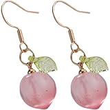 Genérico Pendientes de Melocotón Colgantes para Niñas Adolescentes, Ganchos de Metal, Perfectos para Celebraciones y Uso Diario