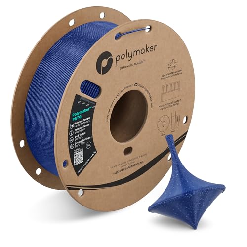 Image of Polymaker PETG Galaxy Blue 3D Printer Filament 1.75mm 1kg, High Speed PETG up to 300mm /s, High Strength New Formula, Excellent Layer Adhesion, Warp Free, Compatible with Most 3D Printers