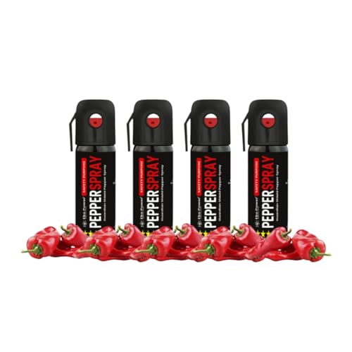 Image of Pepper Spray for Women Safety & Self Defence 55 Shots (35ml x Pack of 4) | Maximum Strength Formula with 15 Ft Range | Thumb-Cut Dome Grip & Belt Clip | Instant Protection Gadget for Girls