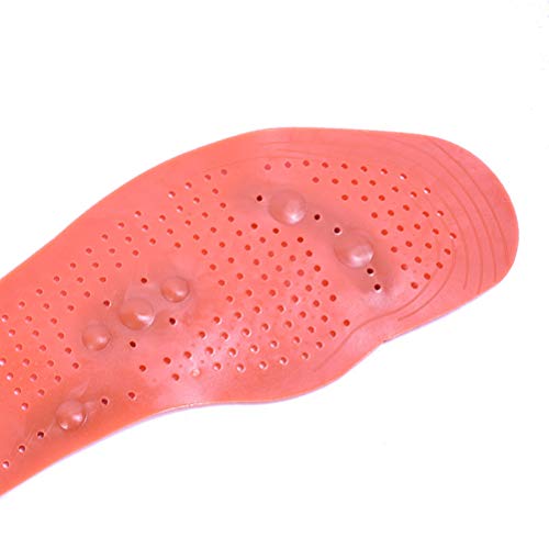 2 pares de palmilhas magnéticas de silicone para massagem terapêutica e saúde LIOOBO (vermelha)