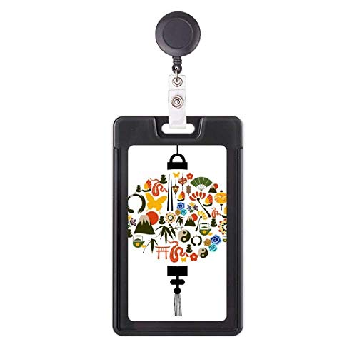 Porte-badge rétractable avec enrouleur robuste motif théière et papillon