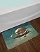 Ambesonne Fantasy Bath Mat, Surreal Sky Scenery Steampunk Airship Sci Fi Stardust Space Image, Plush Bathroom Decor Mat with Non Slip Backing, 30.2