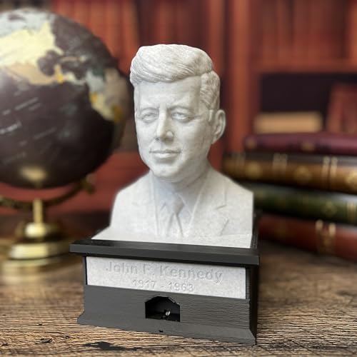 MunnyGrubbers - John F. Kennedy - Talking Busts - Plastic Collectible Toy - Press The Button for a Quote or Fun Fact - (Marble)