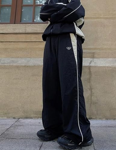 Mens Wide Leg Sweatpants Y2k Baggy Track Pants Goth Parachute Pants Cool Sweatpants for Men3