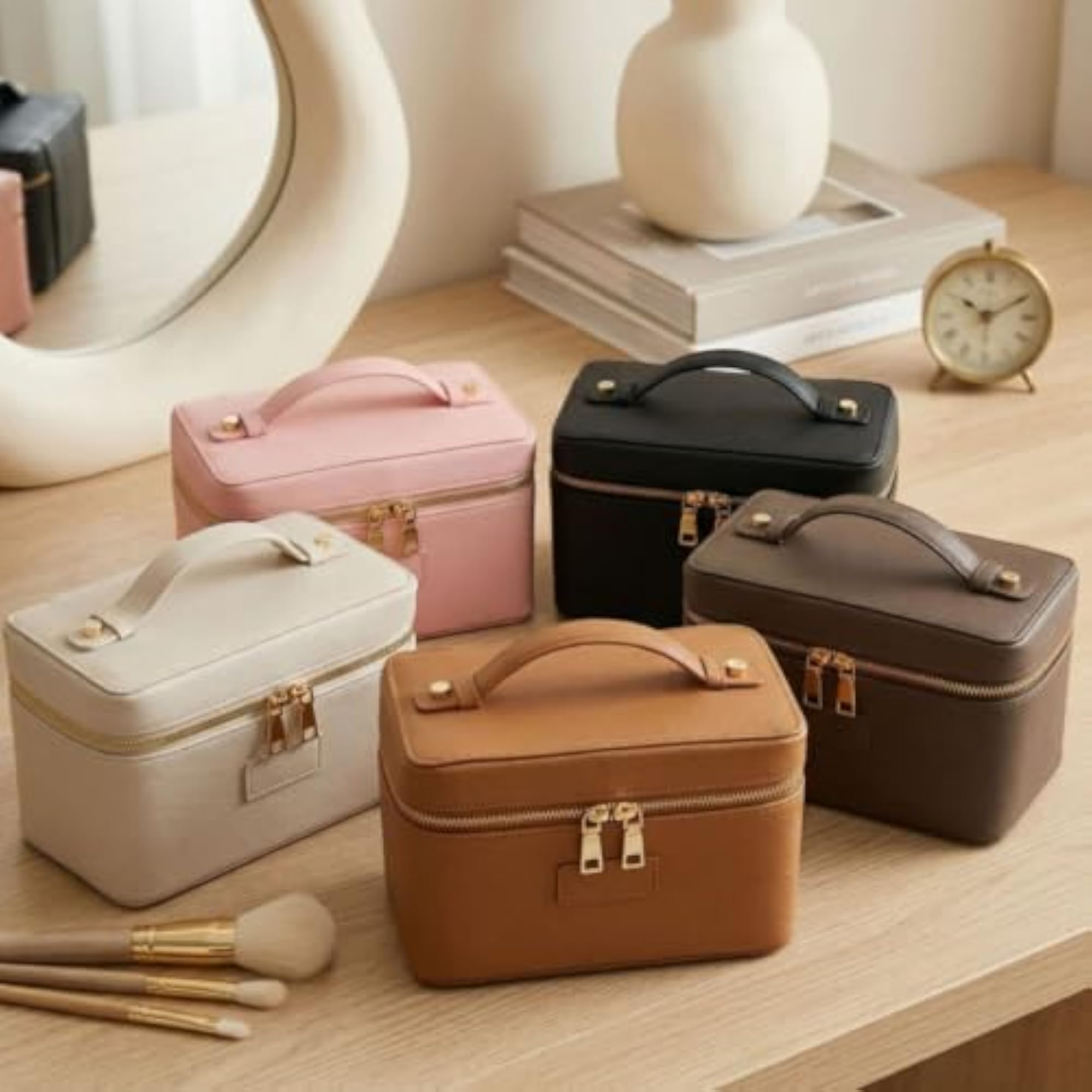 Hard-Sided Structured Makeup Case, Travel Makeup Bag