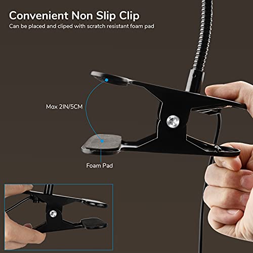 Swonuk Clip on Desk Lamps,48 LEDs 360°Flexible Gooseneck Reading Table Light,3 Color Modes, 10 Brightness, USB Clamp Books Night Light for Home, Office, Dorm - Image 6