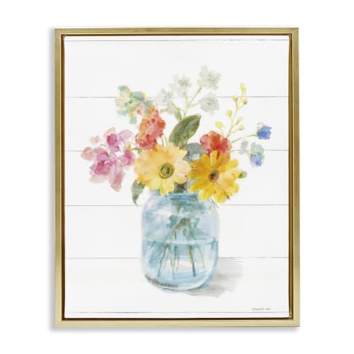 Country Florals Bouquet, 24 x 30 Inch Canvas in Floater Frame