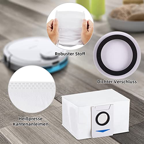 10 Stück Staubbeutel Zubehörset für Ecovacs Deebot X1 Omni / X1 e Omni / T20 Omni Absaugstation, 3L Grosse Kapazität Staubsaugerbeutel Ersatzteile