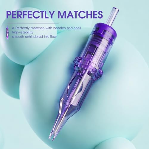 Image of Mast Pro Tattoo Cartridges 20Pcs Disposable Needles Bugpin Round Magnum 1205RM