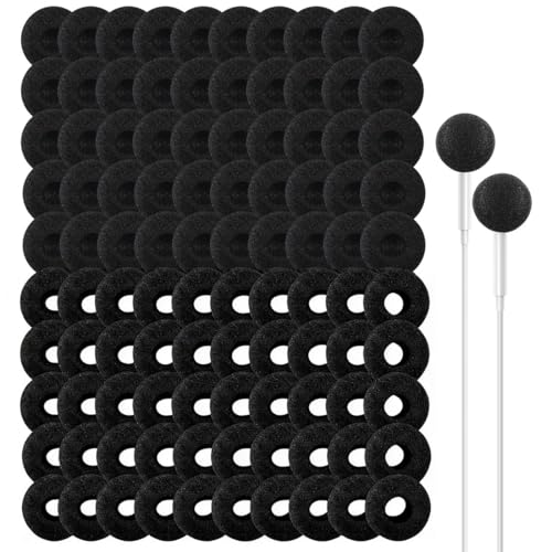 100 almohadillas de repuesto de espuma, fundas de cojín de esponja, almohadillas suaves para auriculares, esponjas de repuesto para auriculares, Proporcionan Confort Extremo y Aislamiento Sonoro