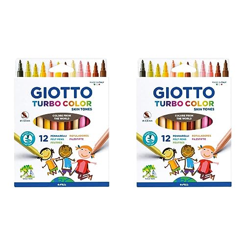 Giotto Turbo Color 36 Pennarelli Punta Fine 2.8mm Lavabili Colori Intensi