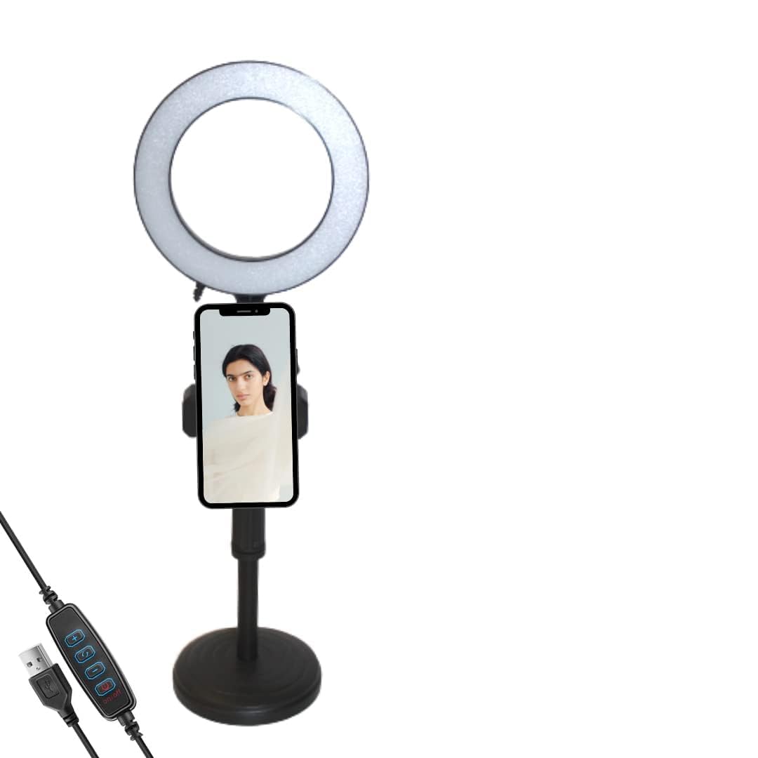 Desk Ring Light with Stand - 10.5'' Desktop Ring Light with Phone Holder for Video Recording, Circle Light for Computer Zoom Meeting Video Conference Lighting Video Calls Podcast Streaming-picture-31