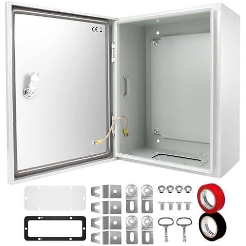 TOCRETOARE Outdoor Electrical Junction Box, 16x 12 x 8'' NEMA 4X Enclosure Box, Wall Mounted IP66 Waterproof & Dustproof Lockable Metal Junction Box Cover