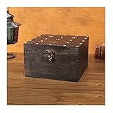 【Cofre del tesoro de madera】Hecho de madera duradera, un joyero resistente y elegante con artesanía fina. También es genial como una gran decoración para el hogar y las fotos.