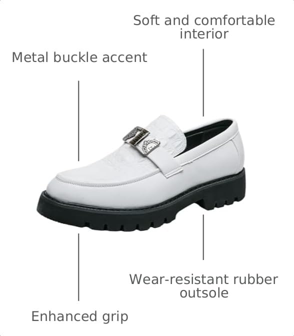 Image of Mens Loafers - Crocodile Texture Faux Leather Driving Shoes, Slip On Penny Moccasins for Business & Casual