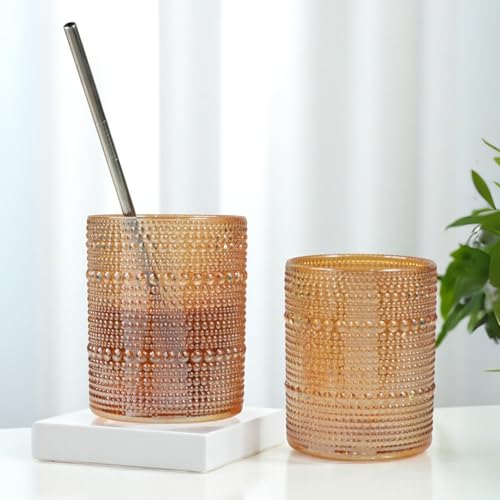 Image of SASASA Vintage Hobnail Bubble Glass Set | Drinking Glasses for Water, Juice, Cocktails | Set of 6, 300ml (11357)