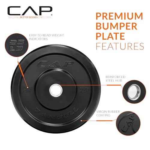 Image of CAP Barbell Olympic Weight Set with 7ft Barbell & Bumper Plates | 160-370 lbs | Multiple Options