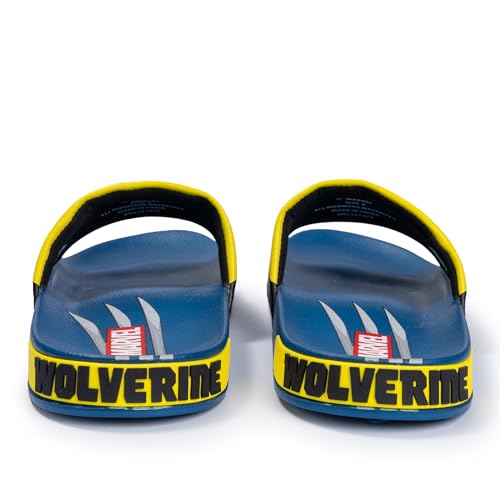 Image of Marvel Men's Slides - Official Spiderman, Deadpool, Wolverine & Hulk Lightweight Non-Slip Comfort Sandals, Sizes 6-13