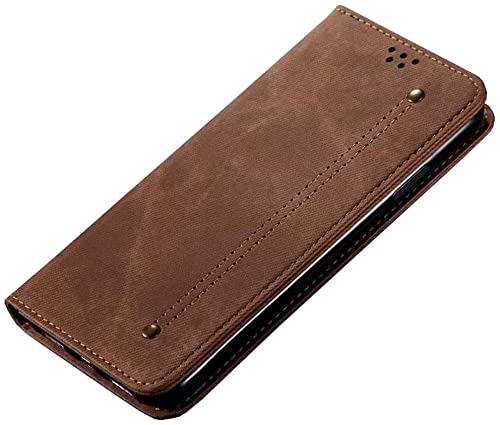 Coque iPhone 12 Mini antichoc avec clapet magnétique en cuir café élégant pour le bureau