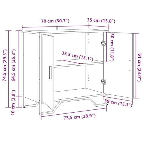 Aparador de madera para el ahorro de espacio en estancias pequeñas con dos puertas 3